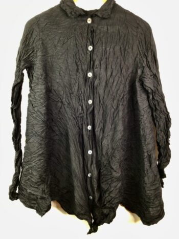 Privat Sachen / Silk / Werkzeug Wrinkled Blouse / Black