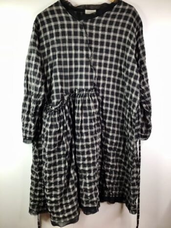 Krista Larson / Cotton Raime Blend / Wee Dress / Black Checkered