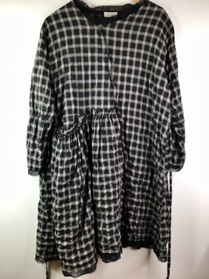 Krista Larson / Cotton Raime Blend / Wee Dress / Black Checkered
