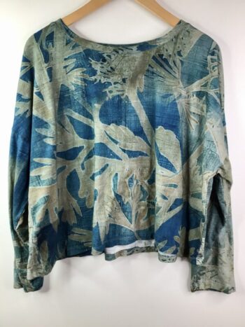 Krista Larson / Light Cotton Spandex / Crop Tee L/S / Eucalyptus Queen Anne's Lace