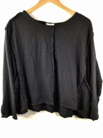 Krista Larson / Light Cotton Jersey / Crop Tunic Tee Black