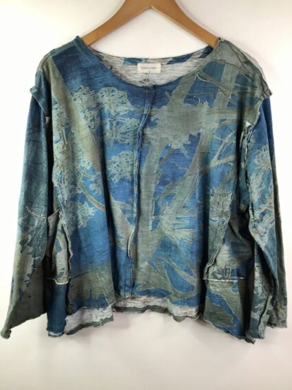 Krista Larson / Light Cotton Spandex / Crop Tunic Tee / Eucalyptus Queen Anne's Lace
