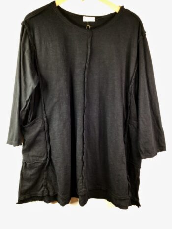 Krista Larson / Cotton Jersey / Tunic Tee Long Sleeves / Black