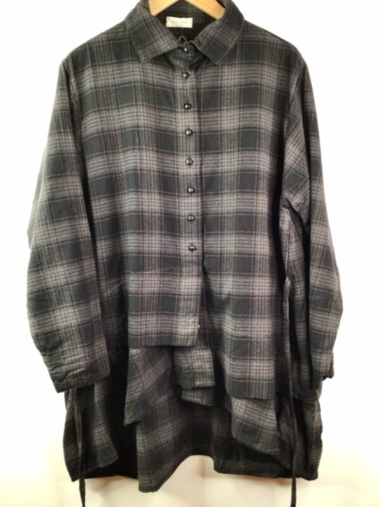 Krista Larson / Plaid Cotton / Austria Shirt / Black & Ash