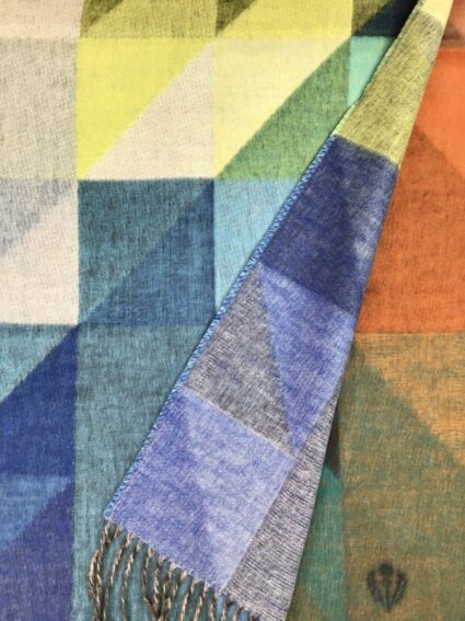 Fraas / Cashmink / Geometric True Blue Scarf