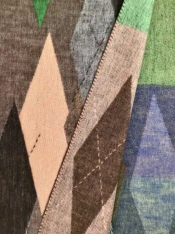 Fraas / Cashmink / Artsy Argyle Taupe Scarf
