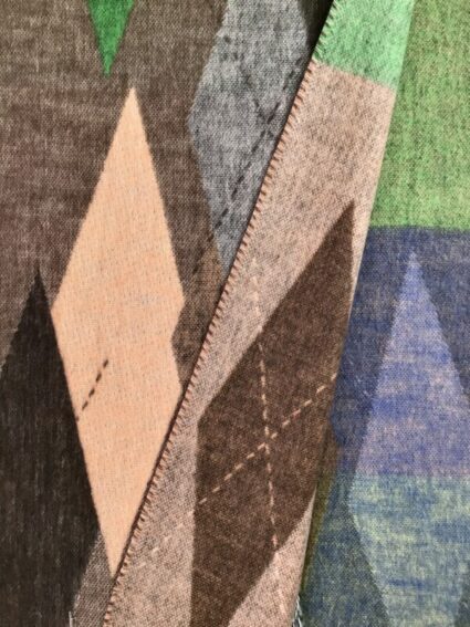 Fraas / Cashmink / Artsy Argyle Taupe Scarf