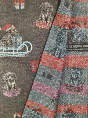 Fraas / Cashmink / Christmas Dogs Charcoal