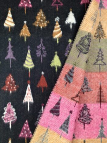 Fraas / Cashmink / Fir Trees Navy Scarf
