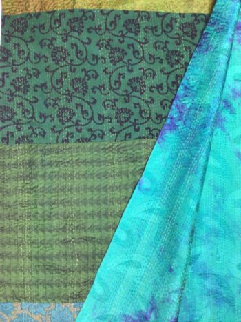 Mieko Mintz / Silk / Standard Kantha Scarf Green
