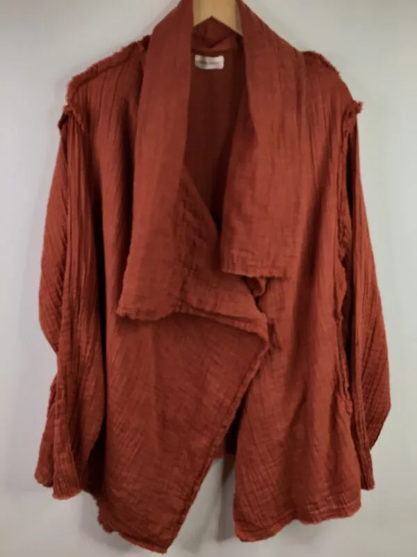 Krista Larson / Double Cotton Gauze / Montana Cardigan Sienna
