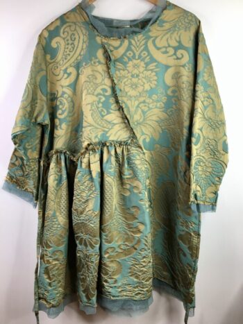 Krista Larson / Exquisite Silk / Wee Dress Long Sleeve Eucalyptus Baroque