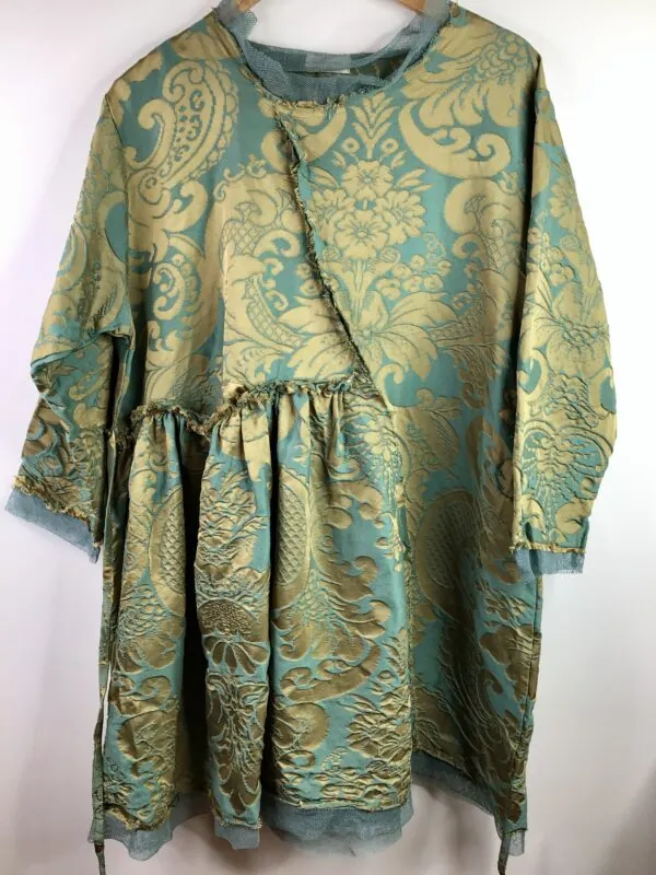 Krista Larson / Exquisite Silk / Wee Dress Long Sleeve Eucalyptus Baroque