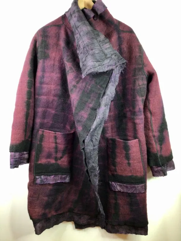 Mieko Mintz / Wool & Silk / Petal Collar Coat / Purple