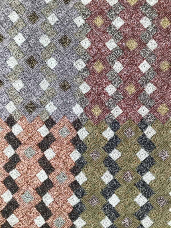 Sophie Digard / Wool Scarf / Coral Argyle Boveray