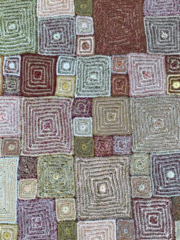 Sophie Digard / Wool Scarf / Squares & Boxes Bark