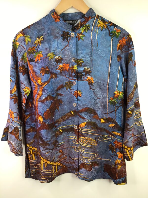 Citron / Silk & Rayon / Flowers Over Water Blouse