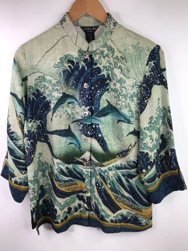 Citron / Silk & Rayon / Japanese Wave Blouse