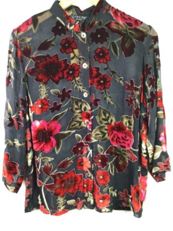 Citron / Silk & Rayon / Flower Vine Cut Velvet