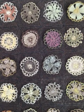 Sophie Digard / Wool Scarf / Lacey Circles Tobacco