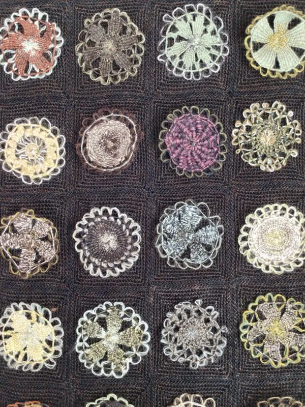 Sophie Digard / Wool Scarf / Lacey Circles Tobacco