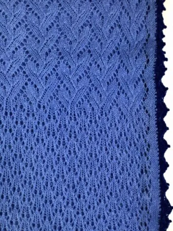 Karen Allen Cashmere / Lace Shawl / Isfahan w Navy Trim