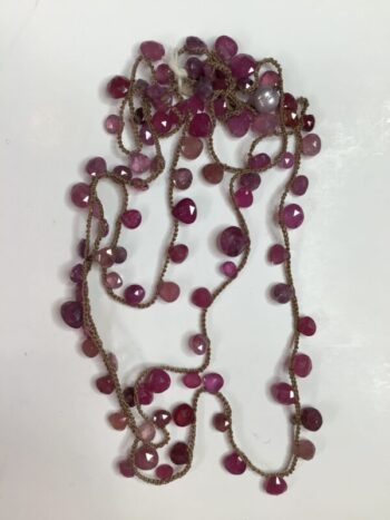 Debbie Harper / Hand Crochet Necklace / Rubies