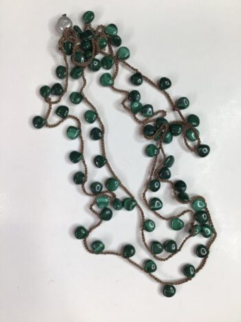 Debbie Harper / Hand Crochet Necklace / Malachite