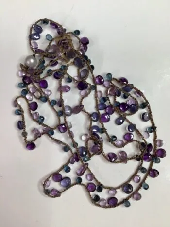 Debbie Harper / Hand Crochet Necklace / Amethyst