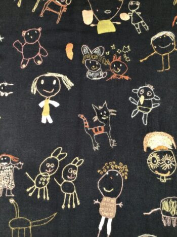 Sophie Digard / Wool Scarf / At The Zoo Anthracite/Bark