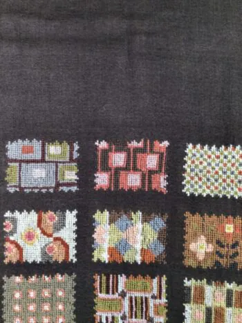 Sophie Digard / Wool Scarf / Patches Dark Gray