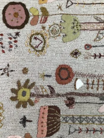 Sophie Digard / Wool Scarf / Flower Time / Beige