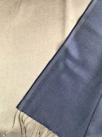 Kashmir / Silk Double Sided Scarf / Black & Bronze