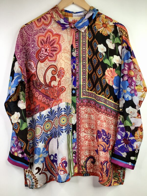 Johnny Was / Silk / Audrey Shirt / Magnolia Mae Patchwork