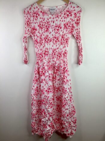 Alquema / Smash Pocket Dress / White w Pink Petals