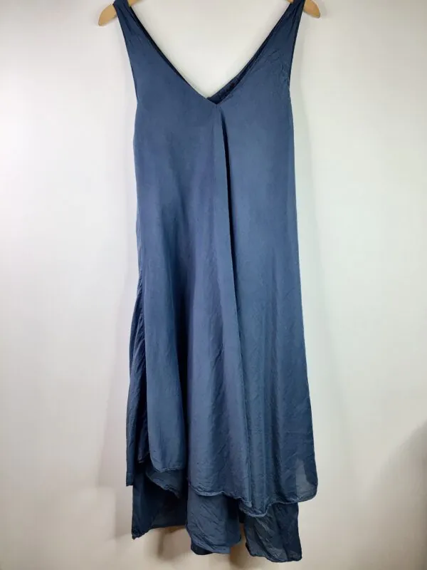 LLEA Blue / Cotton & Silk / Kira Bias Tank Dress / Mlito Blue