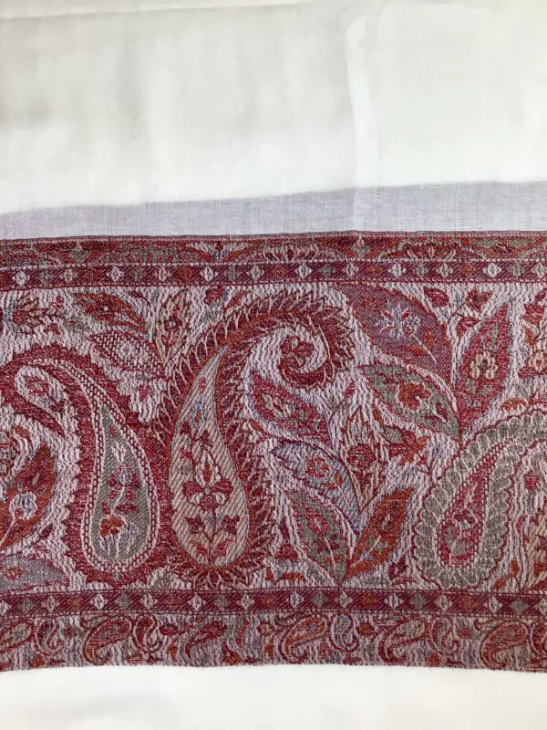 Kashmir / Cashmere Paisley Shawl or Scarf / Red White