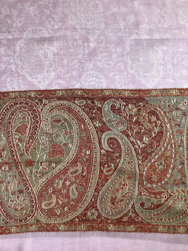 Kashmir / Cashmere Paisley Shawl or Scarf / Red Pink