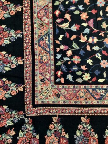 Kashmir / Wool & Linen Blanket / Black Multi
