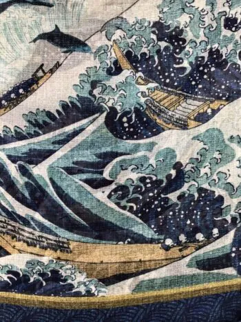 Citron / Silk Scarf / Japanese Wave