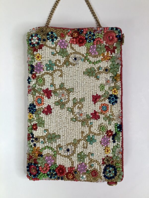Mary Frances / Beaded Cellphone Bag / Meadow