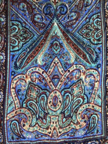 Kashmir / Light Silk Paisley Scarf / Royal Blue (LP1)