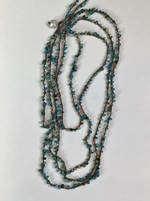 Debbie Harper / Hand Crochet Necklace / Tiny Opals
