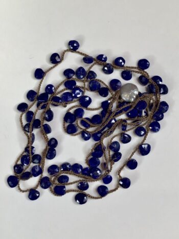 Debbis Harper / Hand Crochet Necklace / Lapis