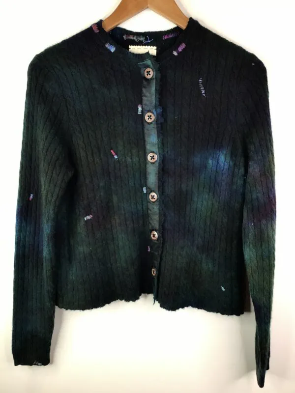 Galadriel Mattei / Cashmere Sweater / Mossy Madness Crew Neck Cardigan