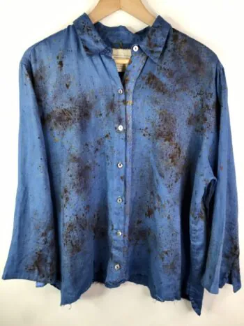 Galadriel Mattei / Linen Shirt / Light Indigo and Gold