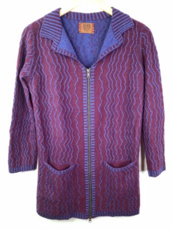 Karen Allen Cashmere / Sara Zip Cardigan Long / Ruby & Blue