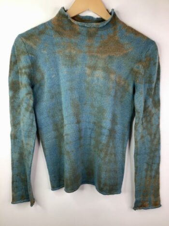Karen Allen Cashmere / Annie Dyed Pullover /  Turquoise & Olive (XS)